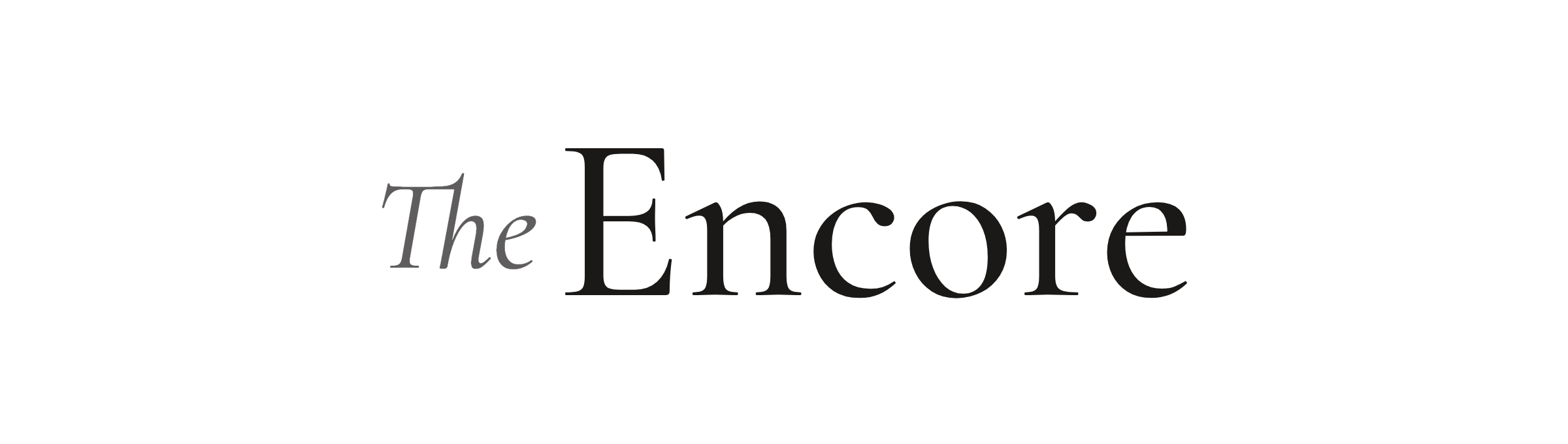 The Encore wordmark in ink black