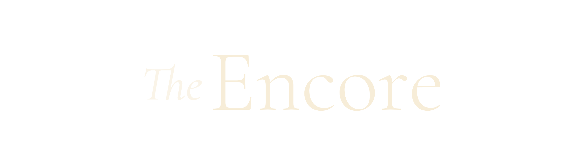 The Encore wordmark in warm white