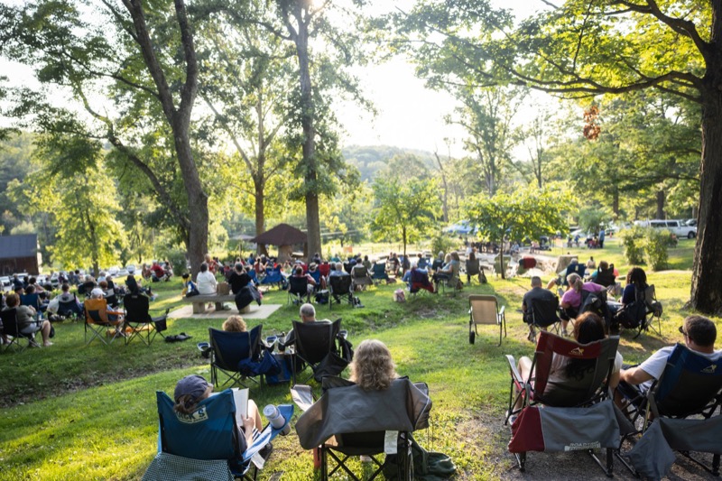 Wide view of the audience at The Cascades, South Park